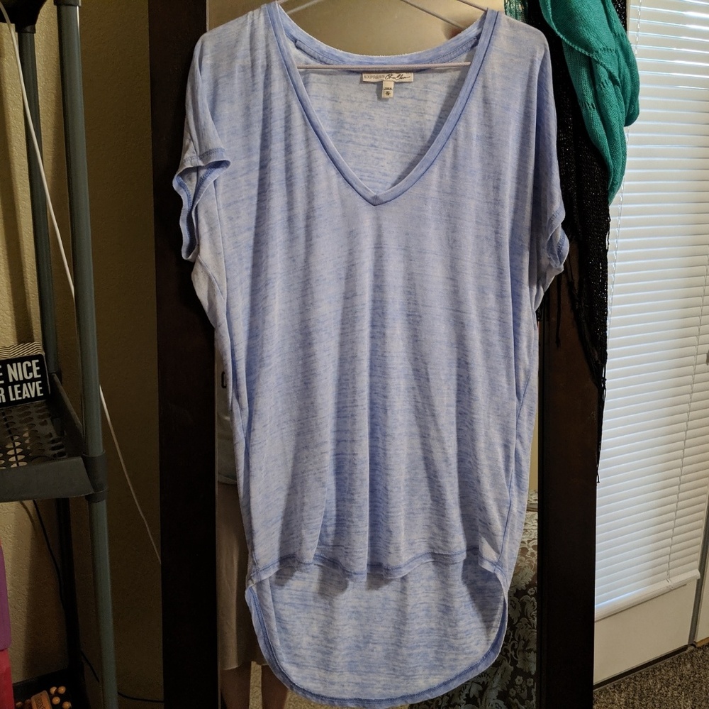 Express One Eleven Oversized V-neck Top XS/TP - Picture 2 of 7